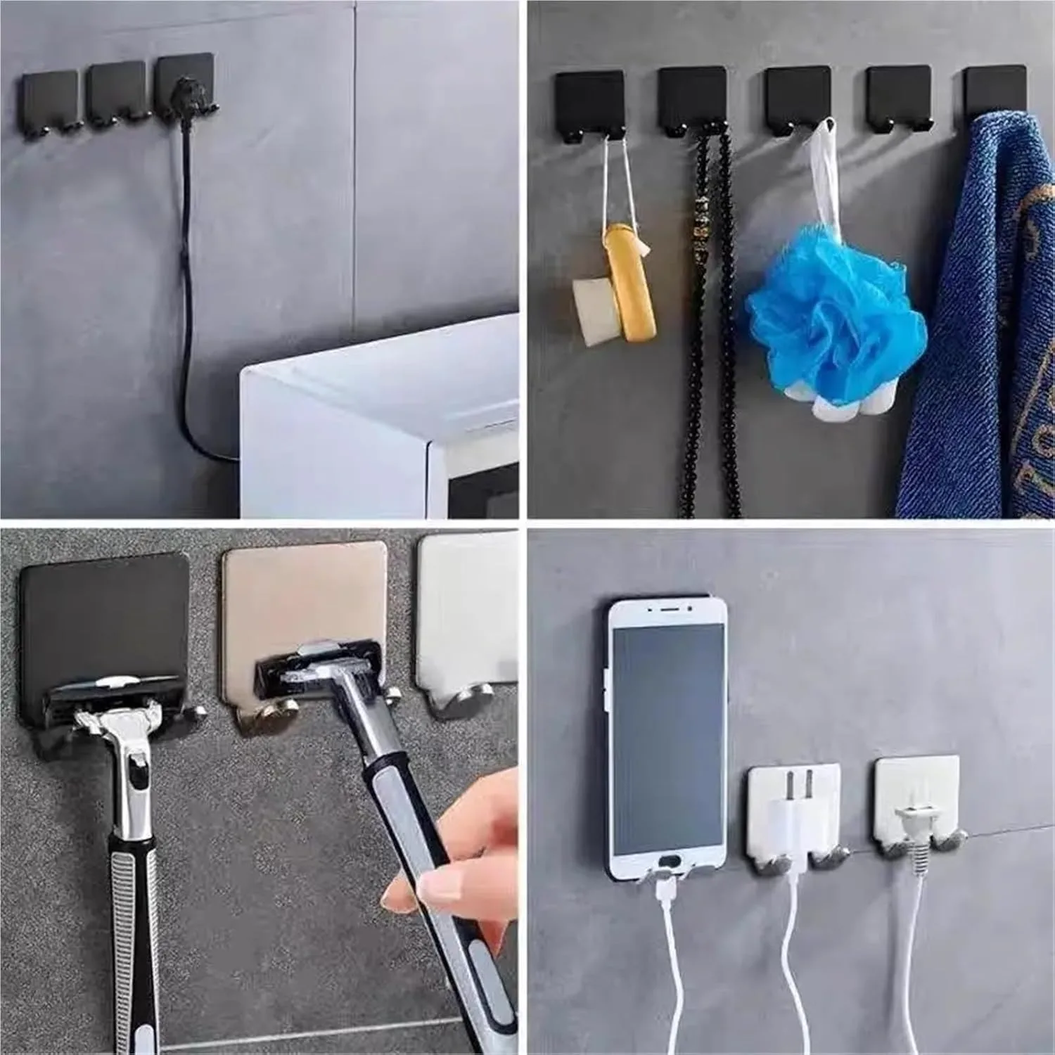 Adhesive Hooks for Hanging, Self-Adhesive Wall Hook for Key Hat Coat, No Drill Stick on Bathroom Towel Hooks, Shower Kitchen Door Home Outdoor 3 Pack, Black
Adhesive Hooks for Hanging, Self-Adhesive Wall Hook for Key Hat Coat, No Drill Stick on Bathroom Towel Hooks, Shower Kitchen Door Home Outdoor 3 Pack, Black