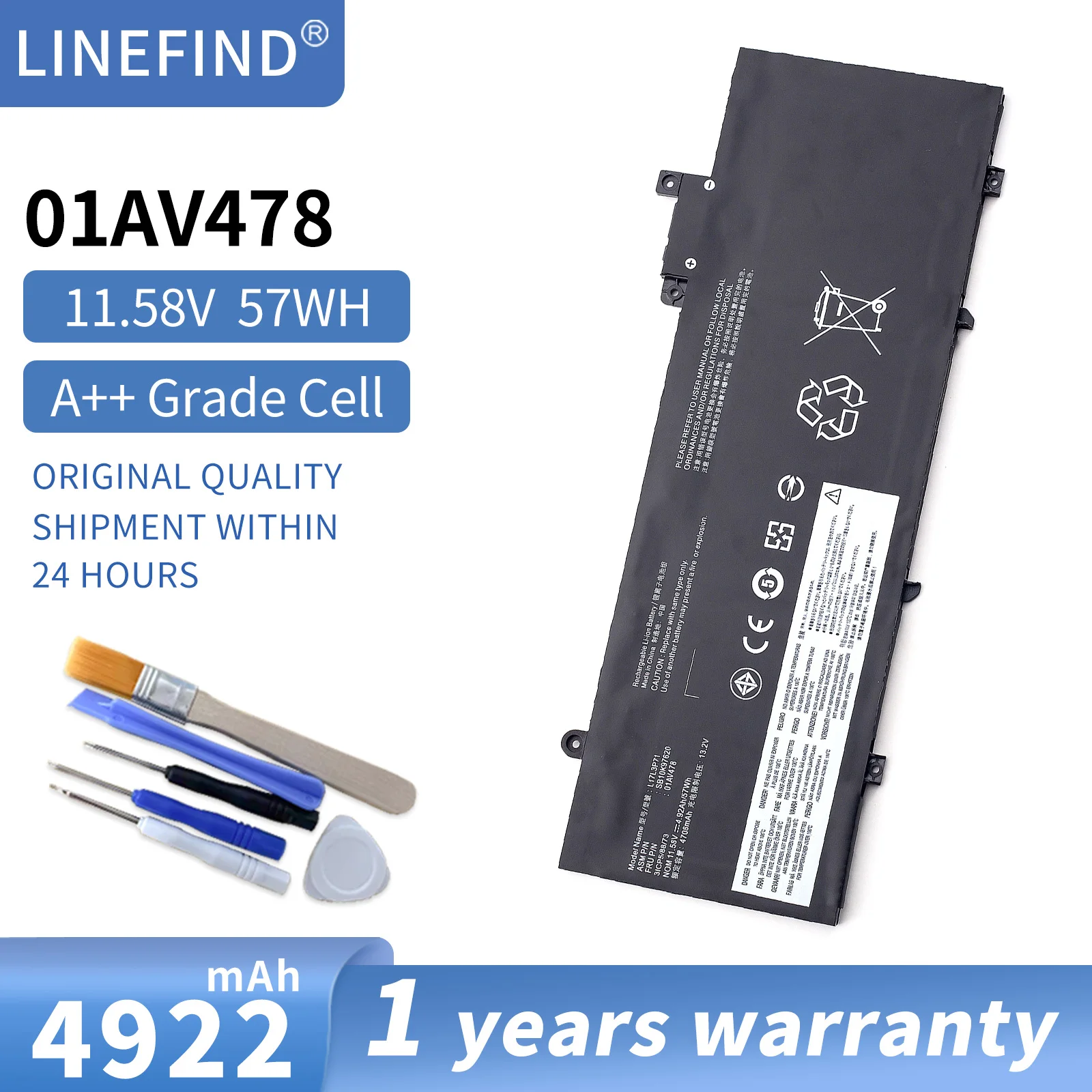 01AV478 11.58V 57Wh laptop battery for Lenovo ThinkPad T480s SB10K97621 L17M3P71 L17L3P71
01AV478 11.58V 57Wh laptop battery for Lenovo ThinkPad T480s SB10K97621 L17M3P71 L17L3P71