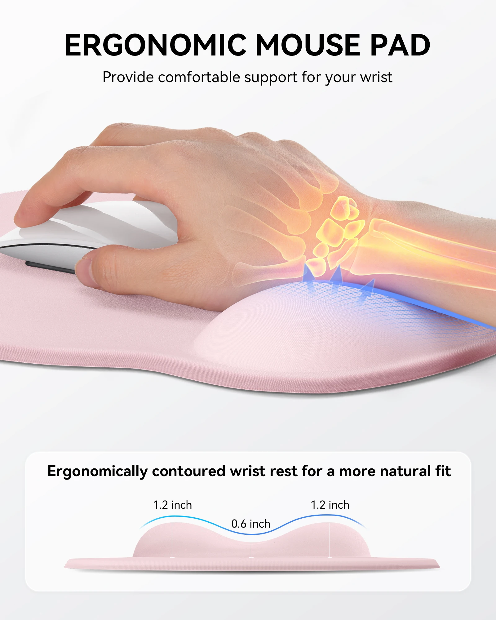 Mouse Pad with Wrist Rest, Ergonomic Mouse Pads for Desk, Office Non-Slip Mousepad with Gel Wrist Support 10.6''L x 9''W
Mouse Pad with Wrist Rest, Ergonomic Mouse Pads for Desk, Office Non-Slip Mousepad with Gel Wrist Support 10.6''L x 9''W