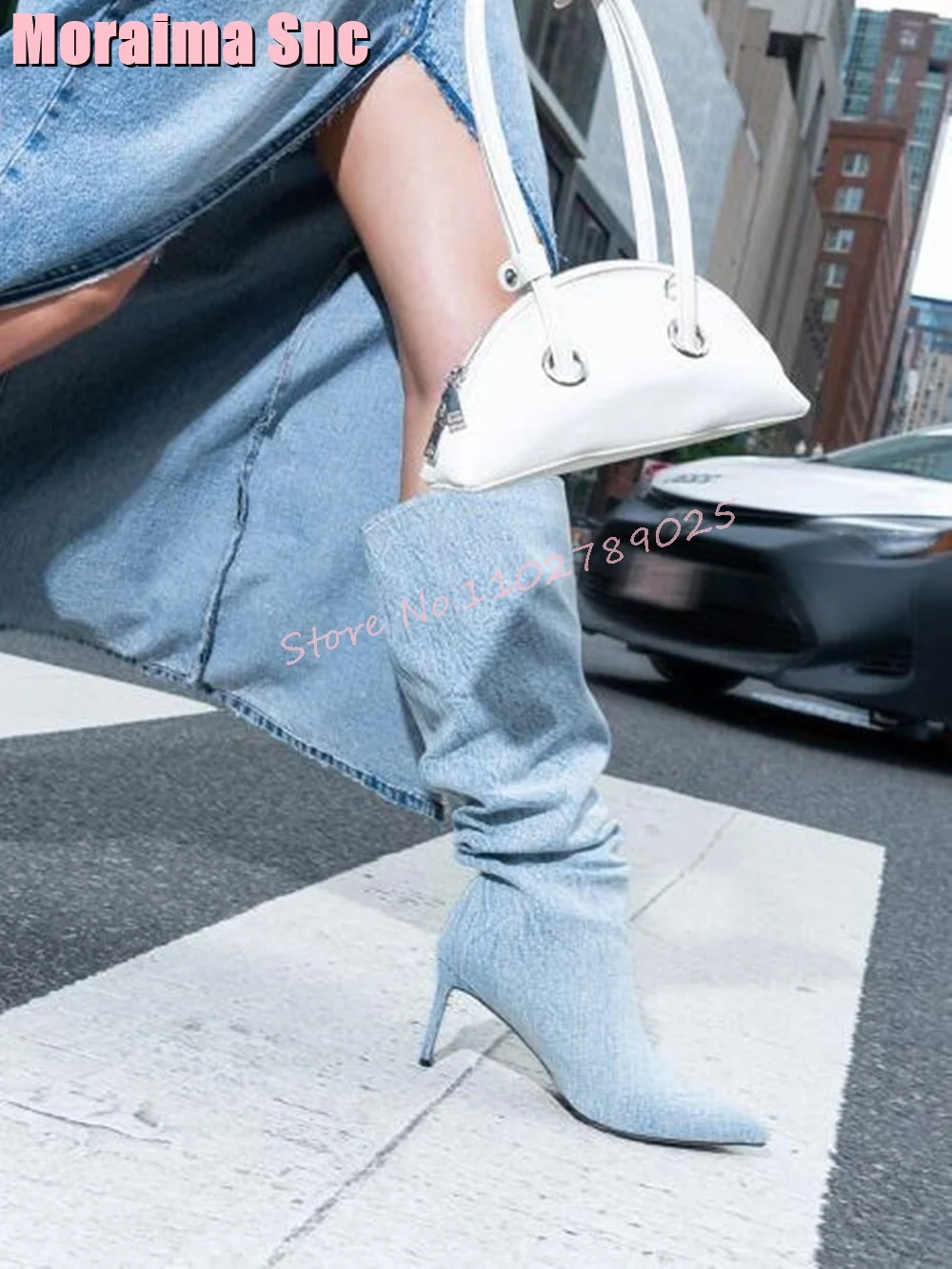 Pleated Pointed Toe Denim Long Boots Stiletto Slip On Sexy Women Knee High Western Boots Fashion Autumn Winter Runway 2023 New
Pleated Pointed Toe Denim Long Boots Stiletto Slip On Sexy Women Knee High Western Boots Fashion Autumn Winter Runway 2023 New