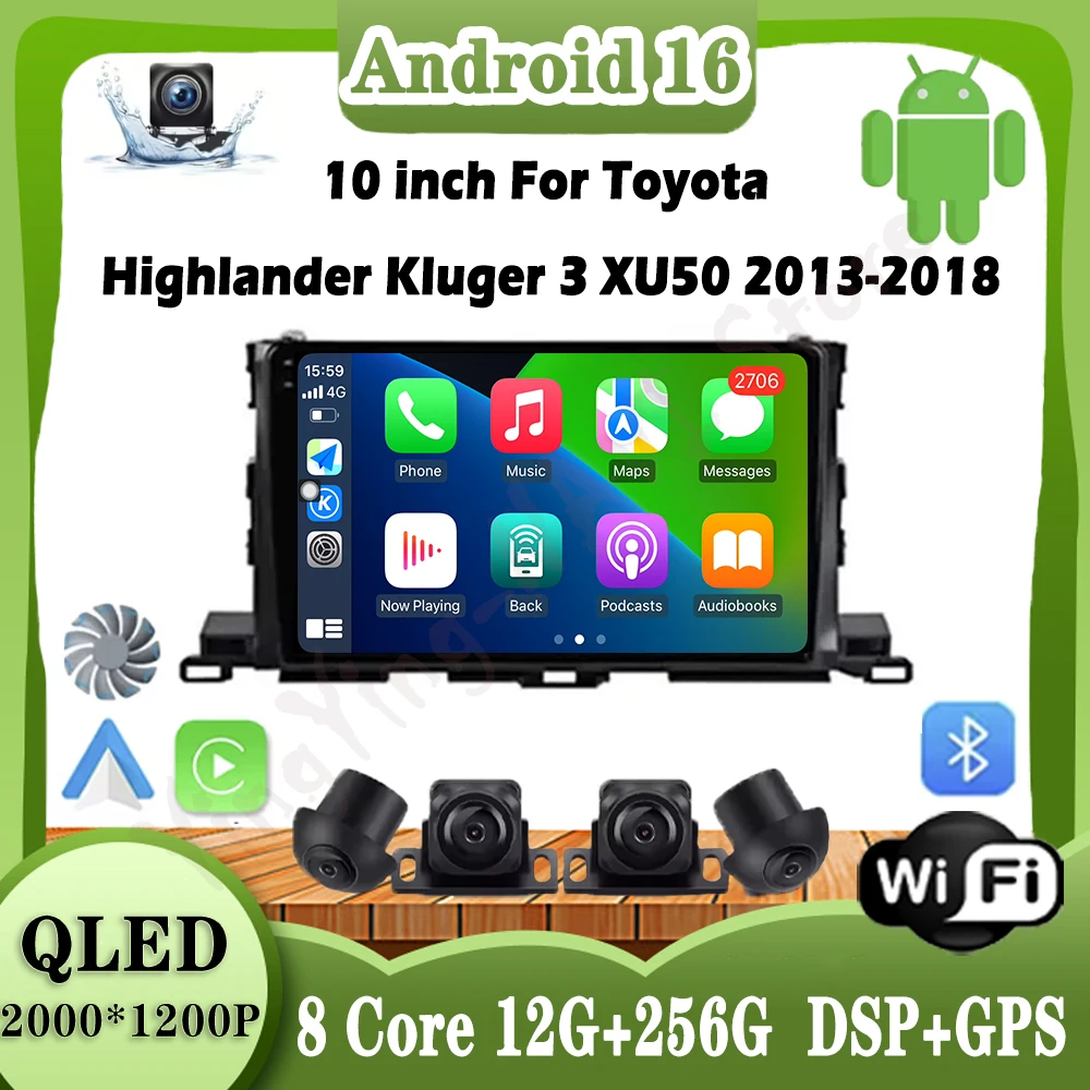10-дюймовый Android 16 для Toyota Highlander Kluger 3 XU50 2013-2018 автомобильный аудиоплеер Autoradion радио видео мультимедиа стерео 4G
10-дюймовый Android 16 для Toyota Highlander Kluger 3 XU50 2013-2018 автомобильный аудиоплеер Autoradion радио видео мультимедиа стерео 4G