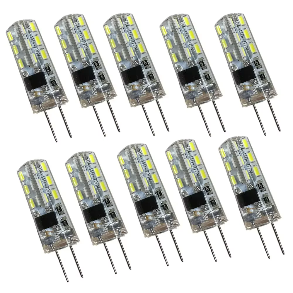 10Pcs G4 LED Bulb 2W 24LED 12V AC220V 3014SMD Saving Mini Silicone Lamp 360Beam Angle Replace Halogen Light Spotlight Chandelier
10Pcs G4 LED Bulb 2W 24LED 12V AC220V 3014SMD Saving Mini Silicone Lamp 360Beam Angle Replace Halogen Light Spotlight Chandelier