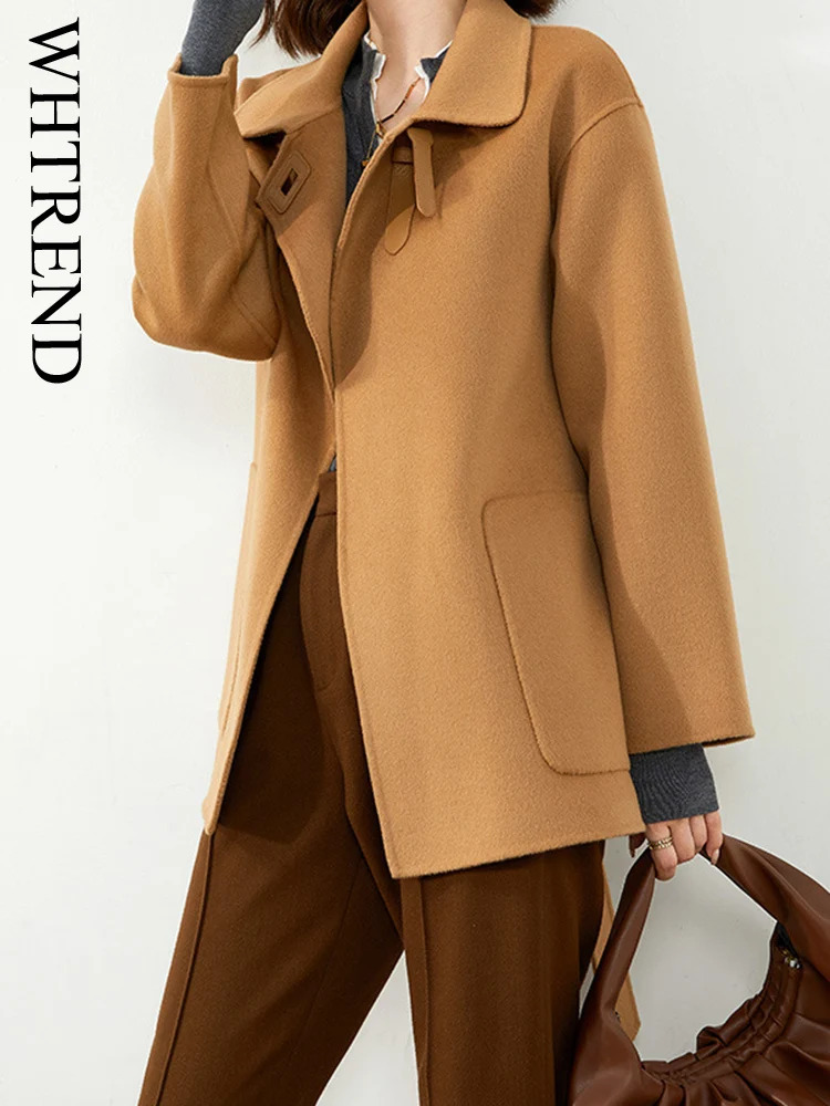 WHTREND Autumn Winter Double-Sided Wool Coat for Women Loose Korean Style Belted Woolen Jacket Coat WH1131
WHTREND Autumn Winter Double-Sided Wool Coat for Women Loose Korean Style Belted Woolen Jacket Coat WH1131