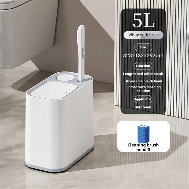 Narrow Space Bathroom Trash Can Garbage Bin With Built In Toilet Brush and Replacement Brush Head For Easy Cleaning And B03E
Narrow Space Bathroom Trash Can Garbage Bin With Built In Toilet Brush and Replacement Brush Head For Easy Cleaning And B03E