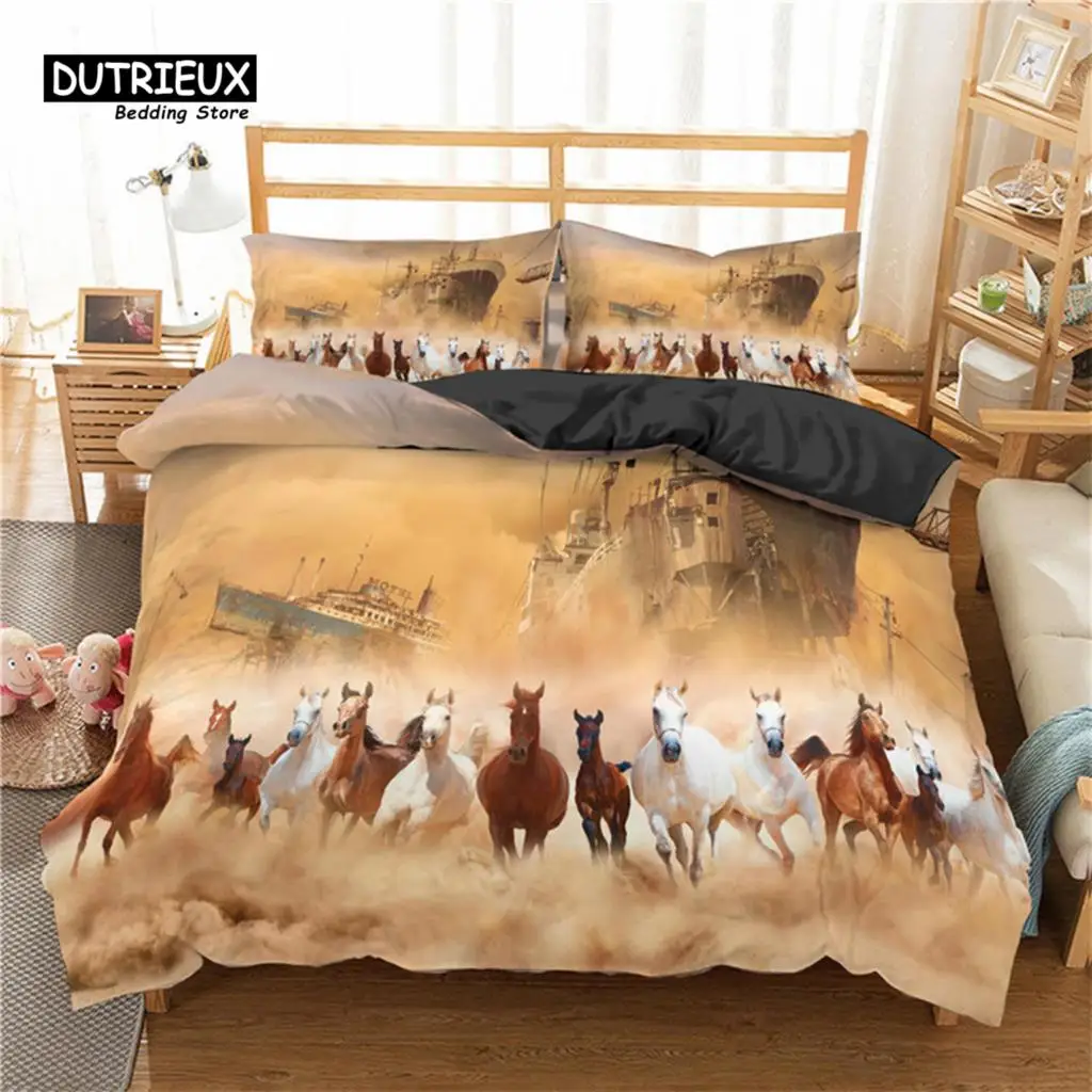 Wild Horses Duvet Cover Soft Animal Bedding Set Queen Size For Adult Teens Kids Decor Microfiber Western Cowboy Comforter Cover
Wild Horses Duvet Cover Soft Animal Bedding Set Queen Size For Adult Teens Kids Decor Microfiber Western Cowboy Comforter Cover