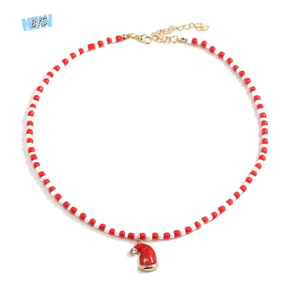 Cartoon Christmas Necklace Clavicle Chain Christmas Tree Rice Beaded Chain Alloy Gingerbread Man Cartoon Pendant Choker Women
Cartoon Christmas Necklace Clavicle Chain Christmas Tree Rice Beaded Chain Alloy Gingerbread Man Cartoon Pendant Choker Women