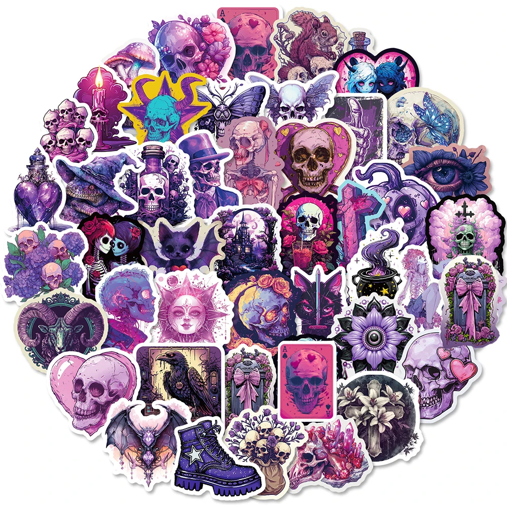 10/30/50pcs Dark Horror Cartoon Purple Skull Decoration Stickers Gothic Vintage Waterproof Decals Sticker Graffiti Helmet Laptop
10/30/50pcs Dark Horror Cartoon Purple Skull Decoration Stickers Gothic Vintage Waterproof Decals Sticker Graffiti Helmet Laptop