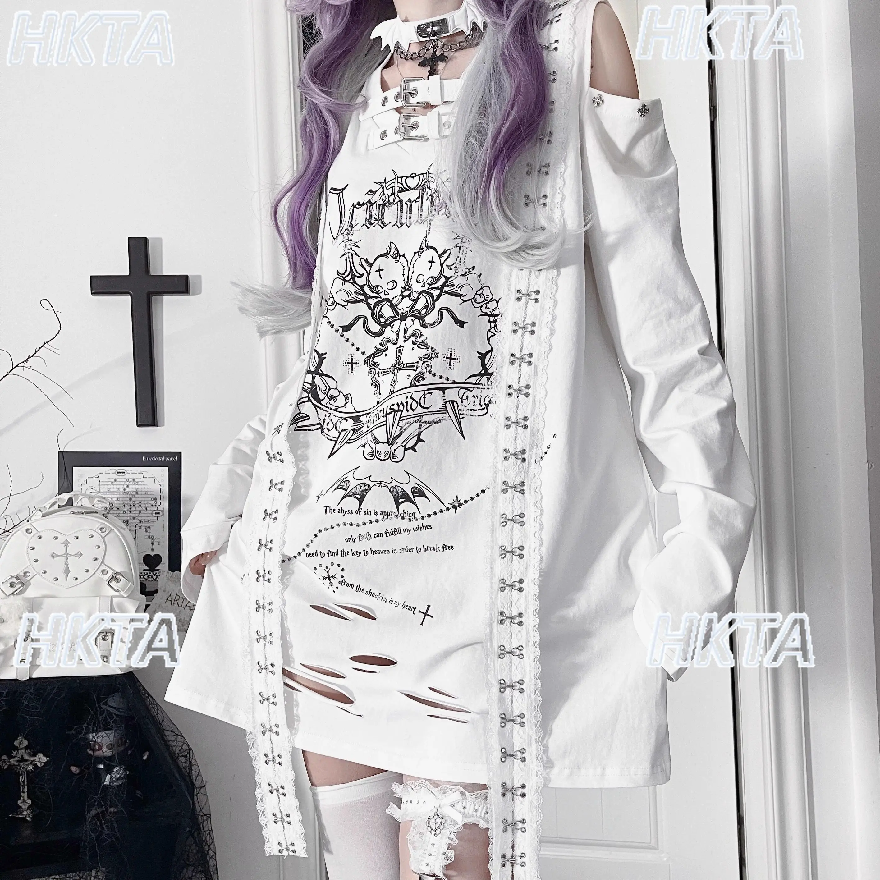 Оригинальная готическая футболка с принтом в стиле субкультуры, новинка весны 2026, японский панк, темный стиль Y2K, свободная футболка с длинными рукавами и открытыми плечами
Оригинальная готическая футболка с принтом в стиле субкультуры, новинка весны 2026, японский панк, темный стиль Y2K, свободная футболка с длинными рукавами и открытыми плечами