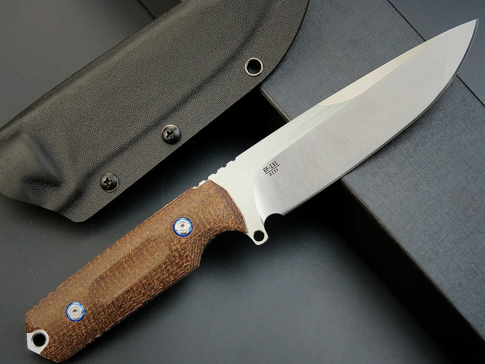 Eafengrow EF131 Fixed Blade Knife DC53 Steel Blade Micarta Handle Full Tang Fixed Straight Knives for Working Camping Hunting
Eafengrow EF131 Fixed Blade Knife DC53 Steel Blade Micarta Handle Full Tang Fixed Straight Knives for Working Camping Hunting