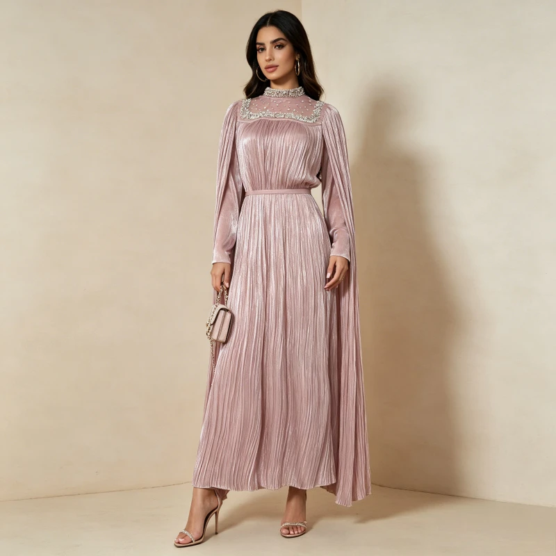 Dubai Women Pleated Dress Abaya Women Morocco Kaftan Beading Maxi Sleeve Dresses Vestidos Jalabiya Eid Muslim Long Robe Ramadan
Dubai Women Pleated Dress Abaya Women Morocco Kaftan Beading Maxi Sleeve Dresses Vestidos Jalabiya Eid Muslim Long Robe Ramadan