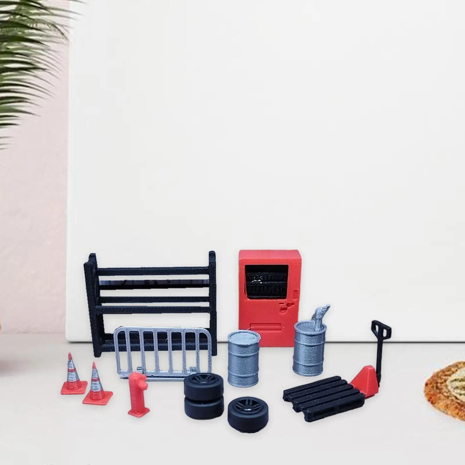 1/64 Scale Diorama Garage Accessories Furniture Scene Model Rack Traffic Cones Tires Hand Trailer Miniature Maintenance Tools 
1/64 Scale Diorama Garage Accessories Furniture Scene Model Rack Traffic Cones Tires Hand Trailer Miniature Maintenance Tools