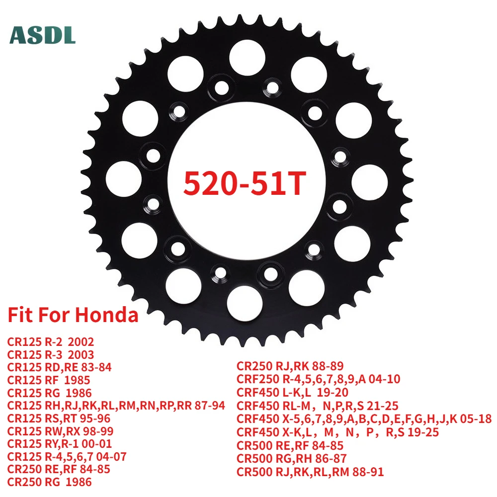 520 51T Motorcycle Rear Sprocket Gear Cam for Honda CR125 CR250 CRF250 CRF450 CR500 CR 125 250 500 CRF 250 450 CR125R
520 51T Motorcycle Rear Sprocket Gear Cam for Honda CR125 CR250 CRF250 CRF450 CR500 CR 125 250 500 CRF 250 450 CR125R