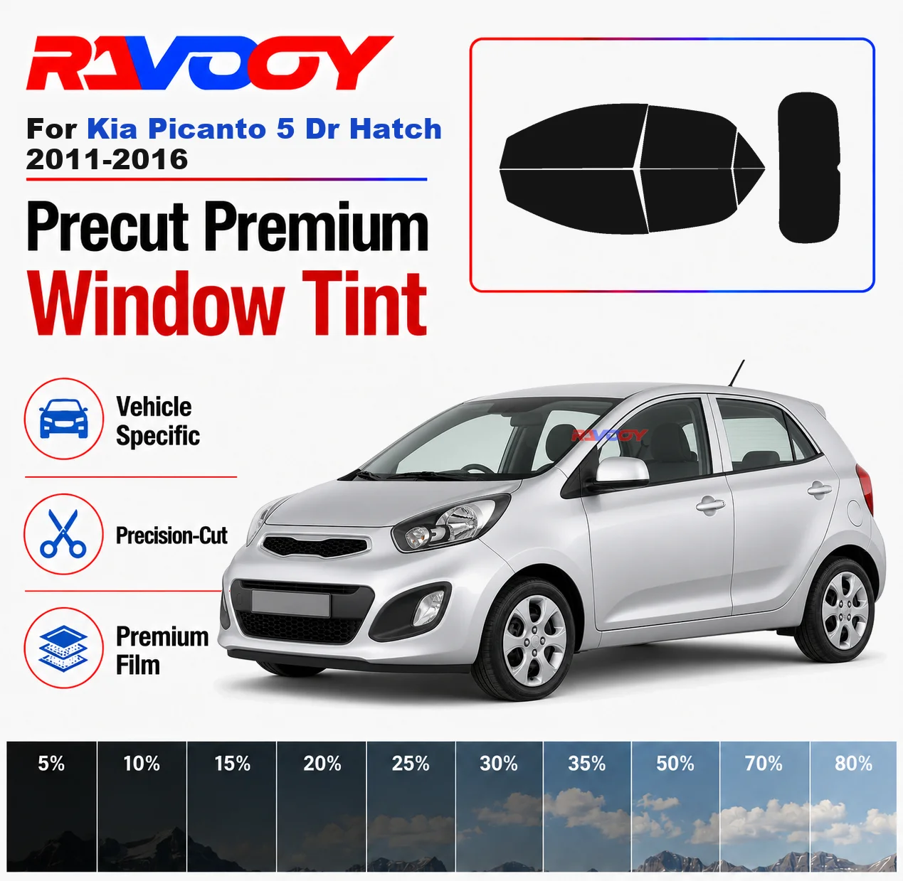 Premium Precut Window Tint Kit Front Windows Rear Windows Rear Windshield For Kia Picanto 5 Dr Hatch 2011-2016 Nano Ceramic Film
Premium Precut Window Tint Kit Front Windows Rear Windows Rear Windshield For Kia Picanto 5 Dr Hatch 2011-2016 Nano Ceramic Film