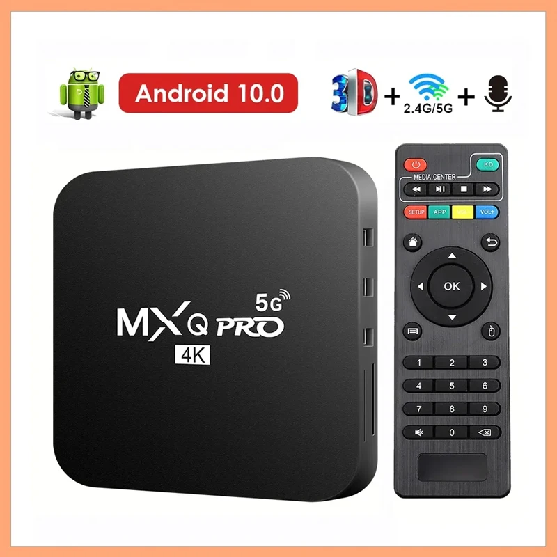 ТВ-приставка MXQPRO на Android 10 с поддержкой 4K HD видео, Wi-Fi 2.4G/5G, Bluetooth, H.265, 3D видео, медиаплеер для домашнего кинотеатра
ТВ-приставка MXQPRO на Android 10 с поддержкой 4K HD видео, Wi-Fi 2.4G/5G, Bluetooth, H.265, 3D видео, медиаплеер для домашнего кинотеатра