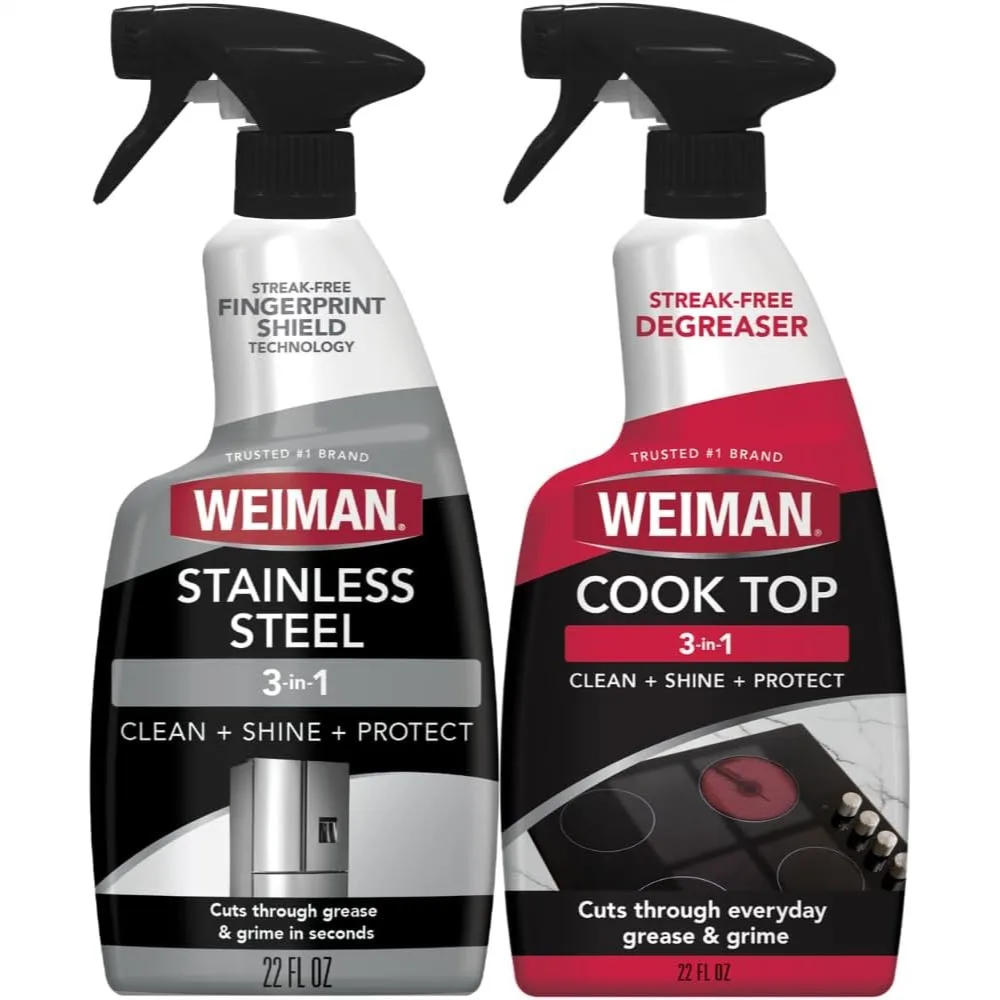 Weiman Stovetop Cleaner & Stainless Steel Cleaner - 22 Ounce - Daily Appliance Kitchen Cleaning Kit
Weiman Stovetop Cleaner & Stainless Steel Cleaner - 22 Ounce - Daily Appliance Kitchen Cleaning Kit