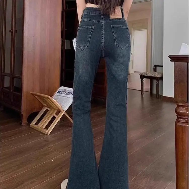Women's slit flared jeans for autumn and winter high-waisted, slimming, drapey, vintage, slim-fit, raw hem bell-bottom pants
Women's slit flared jeans for autumn and winter high-waisted, slimming, drapey, vintage, slim-fit, raw hem bell-bottom pants