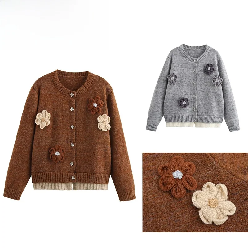 ZAB Autumn New Women's Faion Knitted Cardigan Floral Design Casual Sle Long Sve round Ne Polyester Fiber Street Sle
ZAB Autumn New Women's Faion Knitted Cardigan Floral Design Casual Sle Long Sve round Ne Polyester Fiber Street Sle