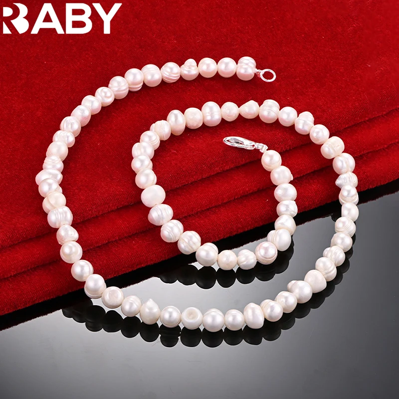 URBABY 925 Sterling Silver 7-8mm Artificial Pearls Necklace For Woman Fashion Party Noble Wedding Engagement Jewelry Charm Gift
URBABY 925 Sterling Silver 7-8mm Artificial Pearls Necklace For Woman Fashion Party Noble Wedding Engagement Jewelry Charm Gift