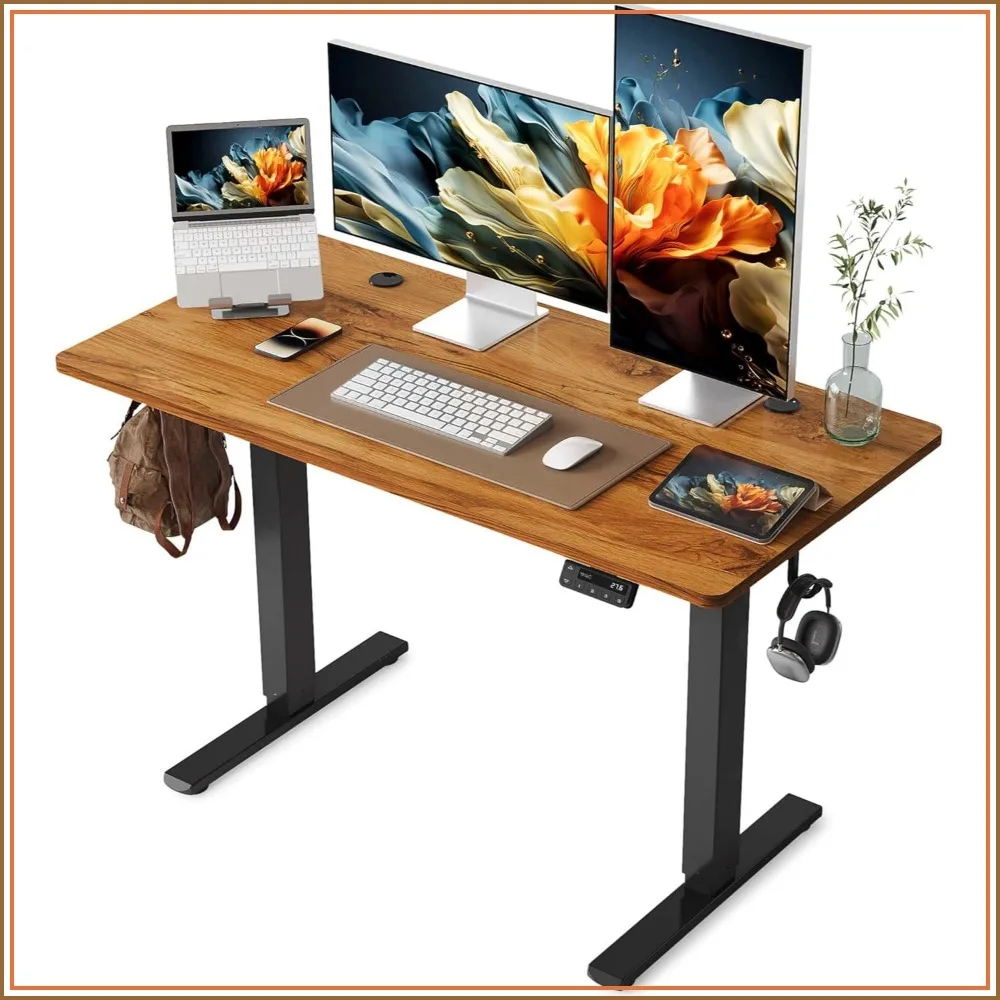 Electric Standing Desk 48x24 Inches with Splice Board, Adjustable Height Computer Desk for Home Office, Black Frame/Rustic Brown Top
Electric Standing Desk 48x24 Inches with Splice Board, Adjustable Height Computer Desk for Home Office, Black Frame/Rustic Brown Top