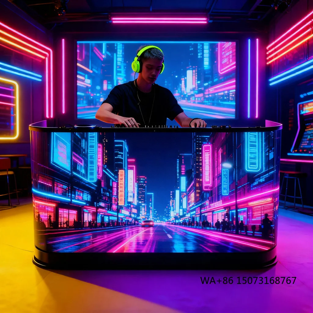 Live Show Full Color Curved P3.91 Indoor/Outdoor Advertising DJ Booth Table LED Display Screen for Music Festival
Live Show Full Color Curved P3.91 Indoor/Outdoor Advertising DJ Booth Table LED Display Screen for Music Festival