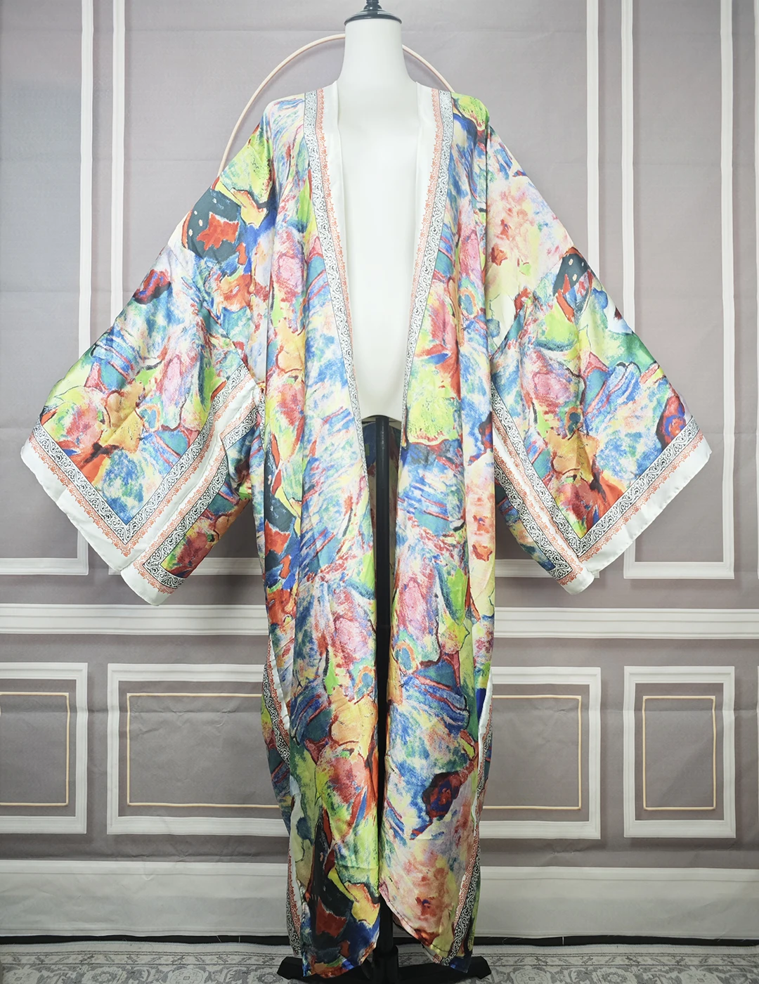 European New Fashion Boho Multicolor Open Front Loose Silk Kimonos Plus Size Summer Beach Sexy Lady Bikini Cover Up For Holiday
European New Fashion Boho Multicolor Open Front Loose Silk Kimonos Plus Size Summer Beach Sexy Lady Bikini Cover Up For Holiday