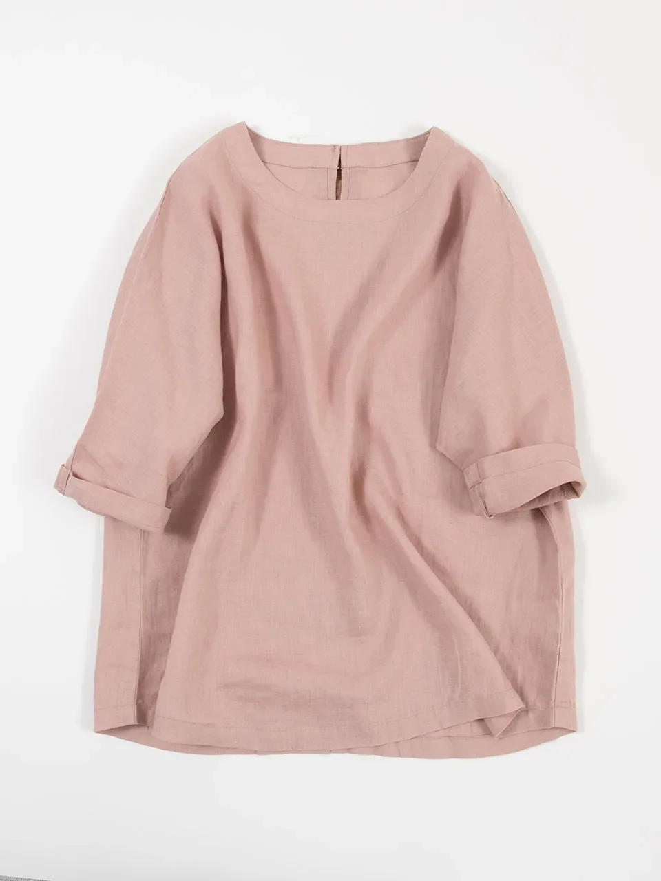 Loose and Comfortable Sleeved Top Medium Round Neck T-shirt Linen Cover Up Women's Spring/Summer 9008
Loose and Comfortable Sleeved Top Medium Round Neck T-shirt Linen Cover Up Women's Spring/Summer 9008