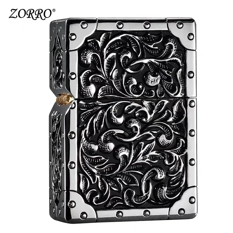 ZORRO Pure Copper Royal Nobles Lucky Tang Grass Relief Kerosene Lighter Grinding Wheel Ignition Windproof Lighters Smoking Gifts
ZORRO Pure Copper Royal Nobles Lucky Tang Grass Relief Kerosene Lighter Grinding Wheel Ignition Windproof Lighters Smoking Gifts