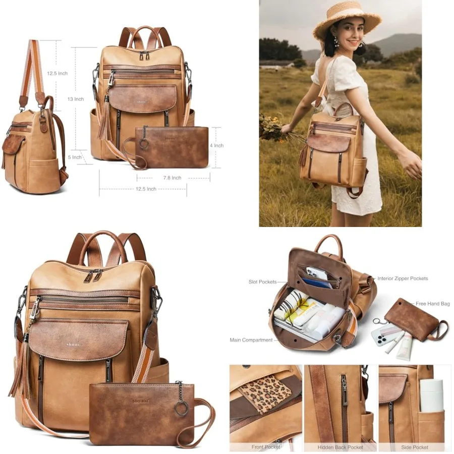 Backpack Purse for Women Fashion Leather Backpack Purse Designer Travel Backpack Convertible Shoulder Bag with Wristlet
Backpack Purse for Women Fashion Leather Backpack Purse Designer Travel Backpack Convertible Shoulder Bag with Wristlet