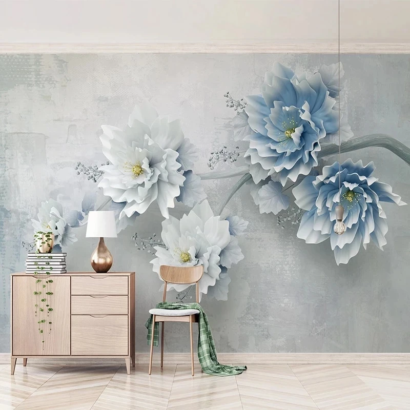 Custom 3D Blue Embossed Peony Flower Wallpaper Living room sofa TV background wall bedroom restaurant mural wall fabric Hotel 8d
Custom 3D Blue Embossed Peony Flower Wallpaper Living room sofa TV background wall bedroom restaurant mural wall fabric Hotel 8d