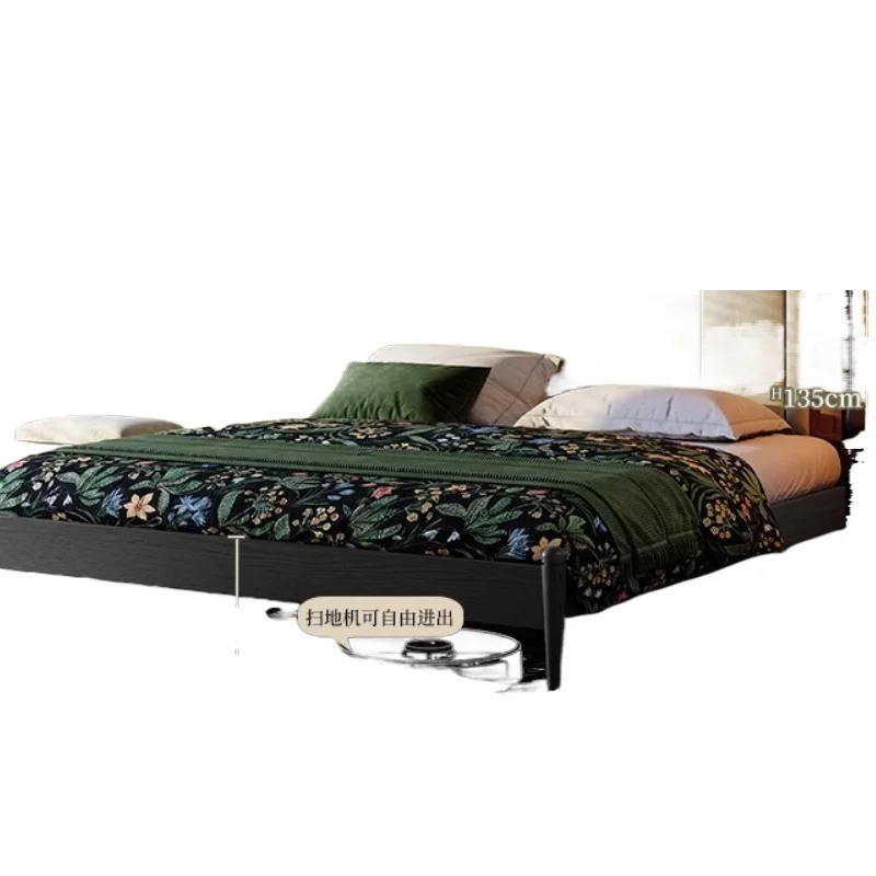 Solid wood master bedroom double 1.8m bed black French retro wind fabric wave soft bag bed
Solid wood master bedroom double 1.8m bed black French retro wind fabric wave soft bag bed