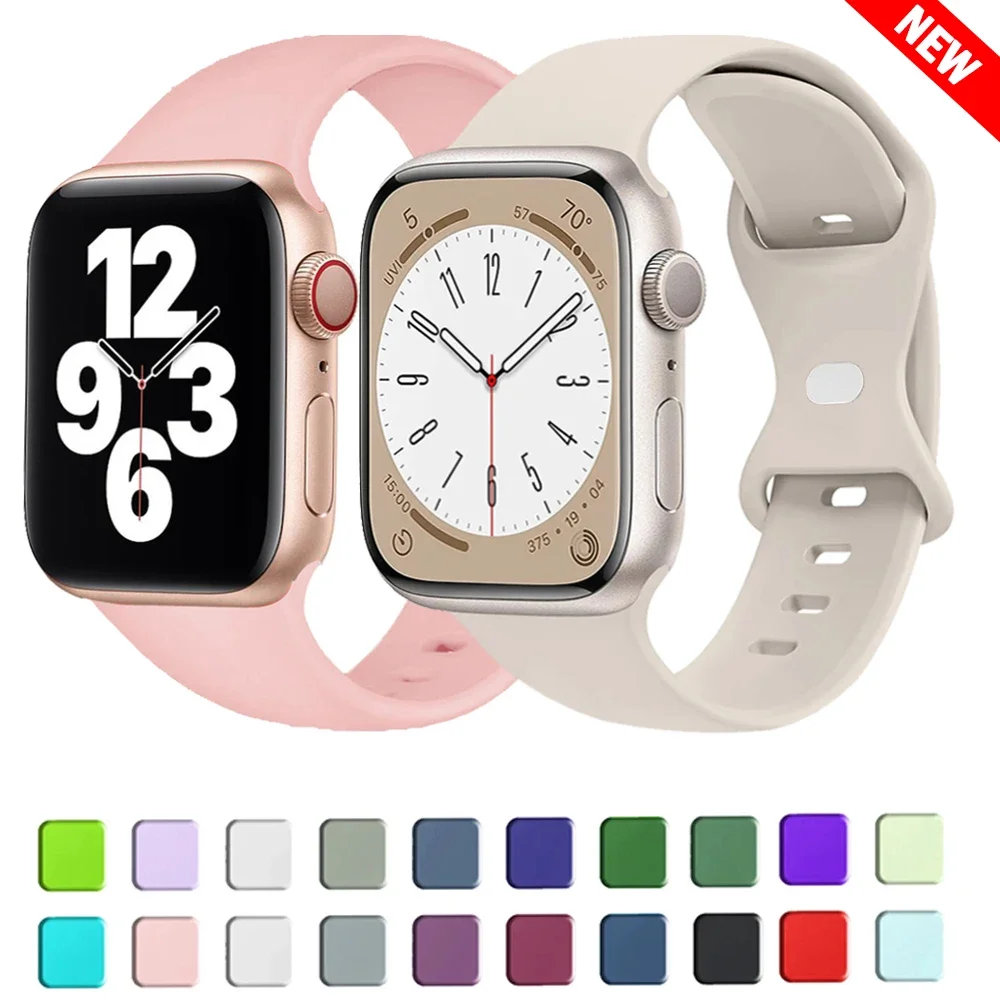 Силиконовые ремешки для Apple Watch Band Ultra-2 49 мм 41 мм 45 мм 44 мм 40 мм 42 44 45 мм спортивные браслеты iwatch series 9-8-7 6 5 4 3 SE
Силиконовые ремешки для Apple Watch Band Ultra-2 49 мм 41 мм 45 мм 44 мм 40 мм 42 44 45 мм спортивные браслеты iwatch series 9-8-7 6 5 4 3 SE