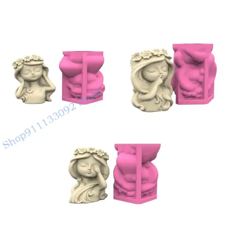 H9ED Artistic Silicone Mold For Custom Planters Adorable Girl Stylish Reusable Template Crafting And Gardening Accessory
H9ED Artistic Silicone Mold For Custom Planters Adorable Girl Stylish Reusable Template Crafting And Gardening Accessory