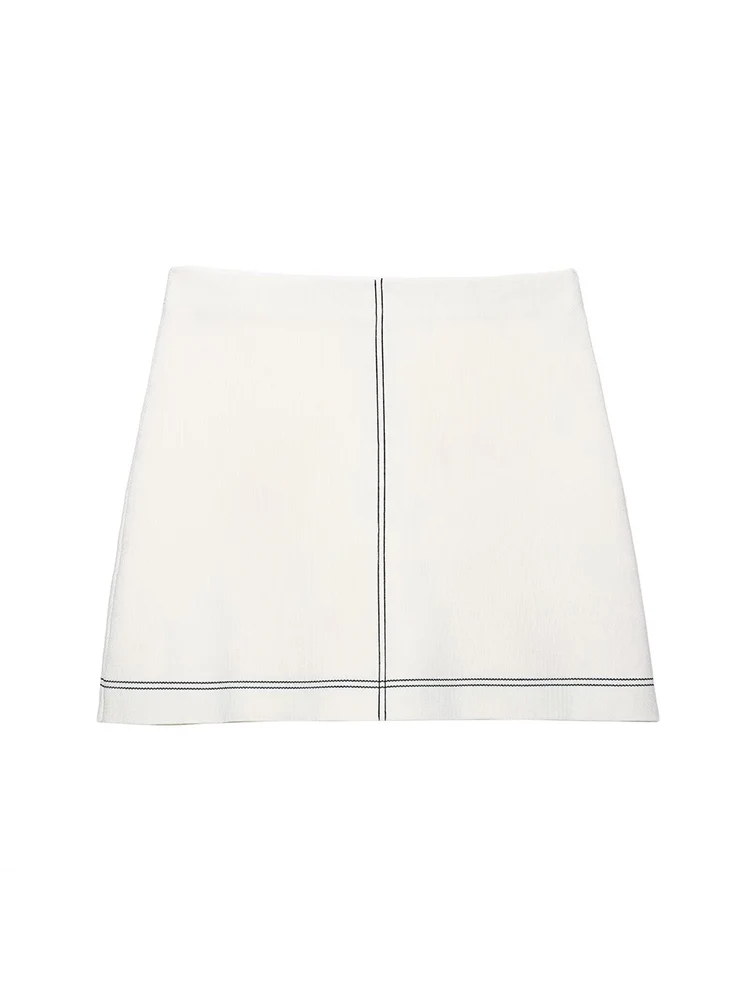 SIYANG Women Fashion White Knitted A-Line Mini Skirt Vintage High Elastic Waist Female Chic Lady Skirts
SIYANG Women Fashion White Knitted A-Line Mini Skirt Vintage High Elastic Waist Female Chic Lady Skirts