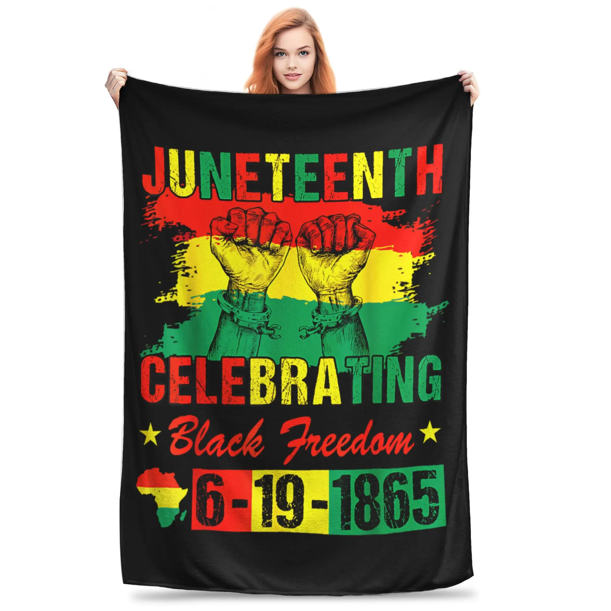 Вязаное одеяло Juneteenth, черное флисовое одеяло в афро-американском стиле 1865 г., портативное мягкое теплое постельное белье для дивана
Вязаное одеяло Juneteenth, черное флисовое одеяло в афро-американском стиле 1865 г., портативное мягкое теплое постельное белье для дивана