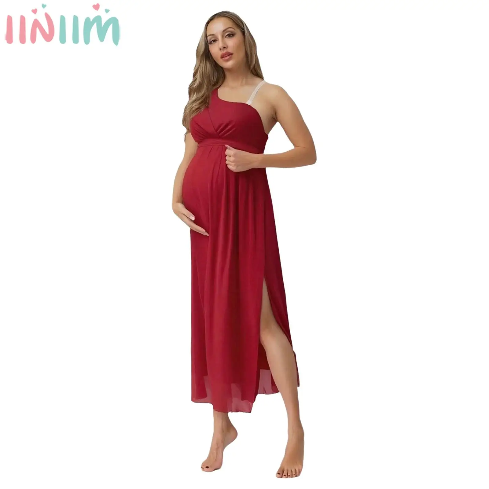 Maternity Elegant Party Dress One Shoulder Split Chiffon Ankle Length Gown with Belt for Baby Shower Photography Wedding Evening
Maternity Elegant Party Dress One Shoulder Split Chiffon Ankle Length Gown with Belt for Baby Shower Photography Wedding Evening