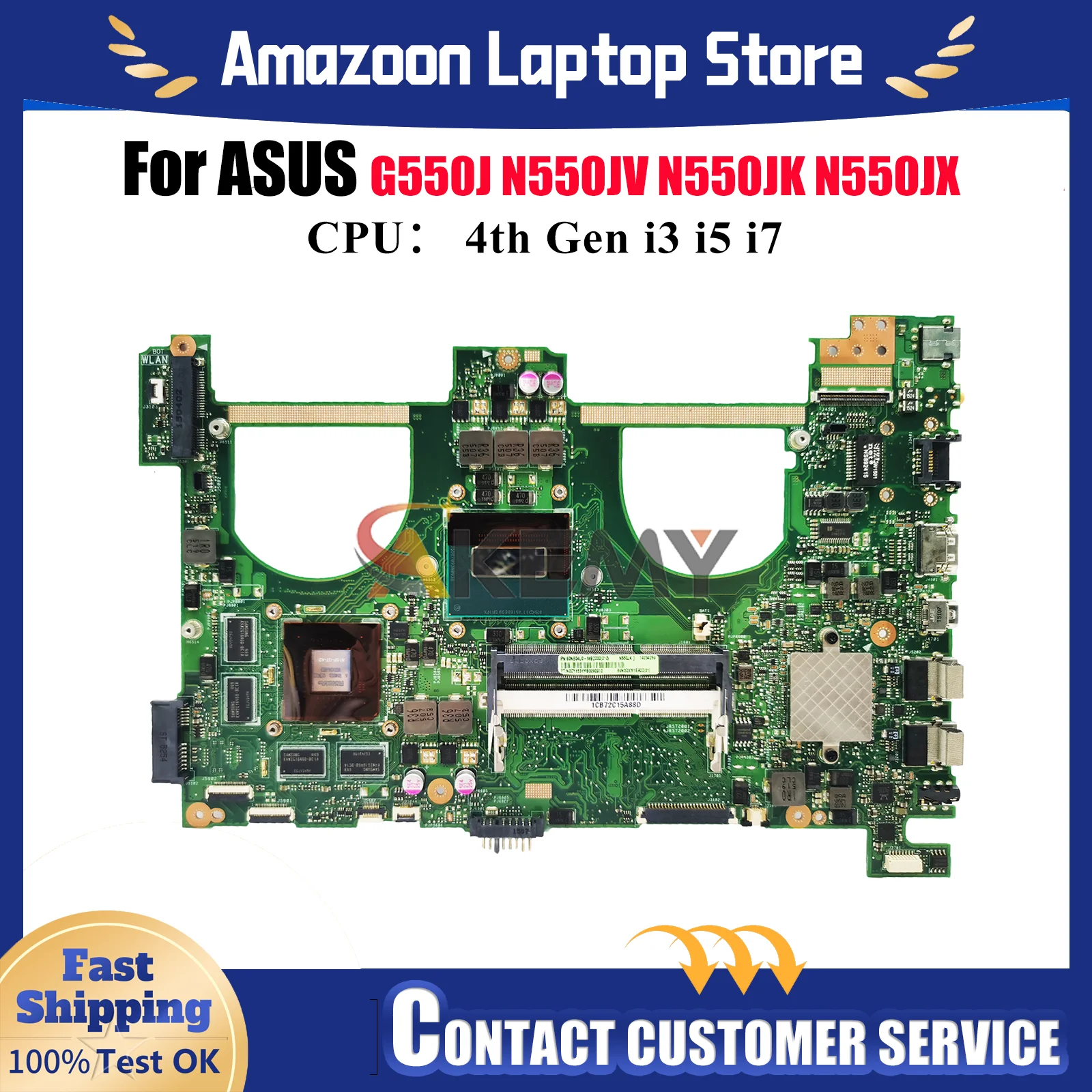 N550JV Laptop Motherboard For ASUS ROG N550JV N550J N550JK N550JX G550J Notebook Mainboard With i3 i5 i7 CPU 100% tests OK stk
N550JV Laptop Motherboard For ASUS ROG N550JV N550J N550JK N550JX G550J Notebook Mainboard With i3 i5 i7 CPU 100% tests OK stk