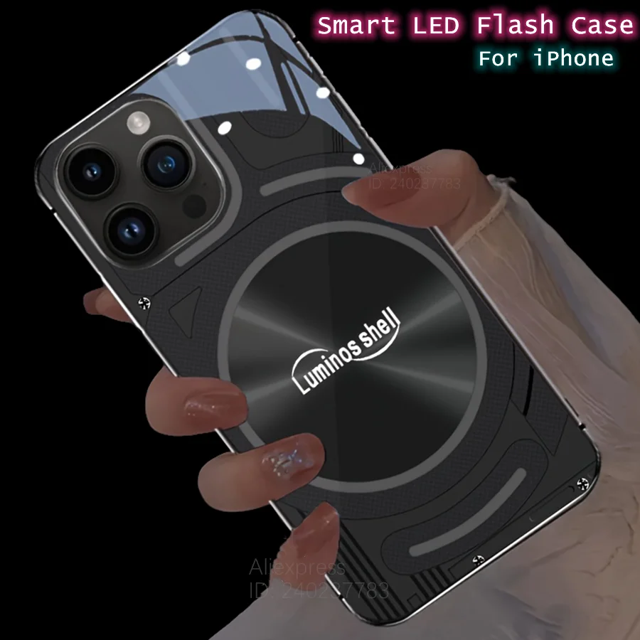 Sound control Light Luminous Glass Case For iPhone 16E 16 Plus 15 13 12 14 11 17 Pro Max Logo Glowing Phone Cover LED Funda
Sound control Light Luminous Glass Case For iPhone 16E 16 Plus 15 13 12 14 11 17 Pro Max Logo Glowing Phone Cover LED Funda