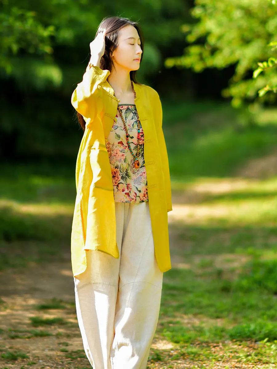 New 2024 Summer Thin Outerwear Silk Loose Neutral Open Cardigan Long irt Chinese Sle Button Sun Protection
New 2024 Summer Thin Outerwear Silk Loose Neutral Open Cardigan Long irt Chinese Sle Button Sun Protection