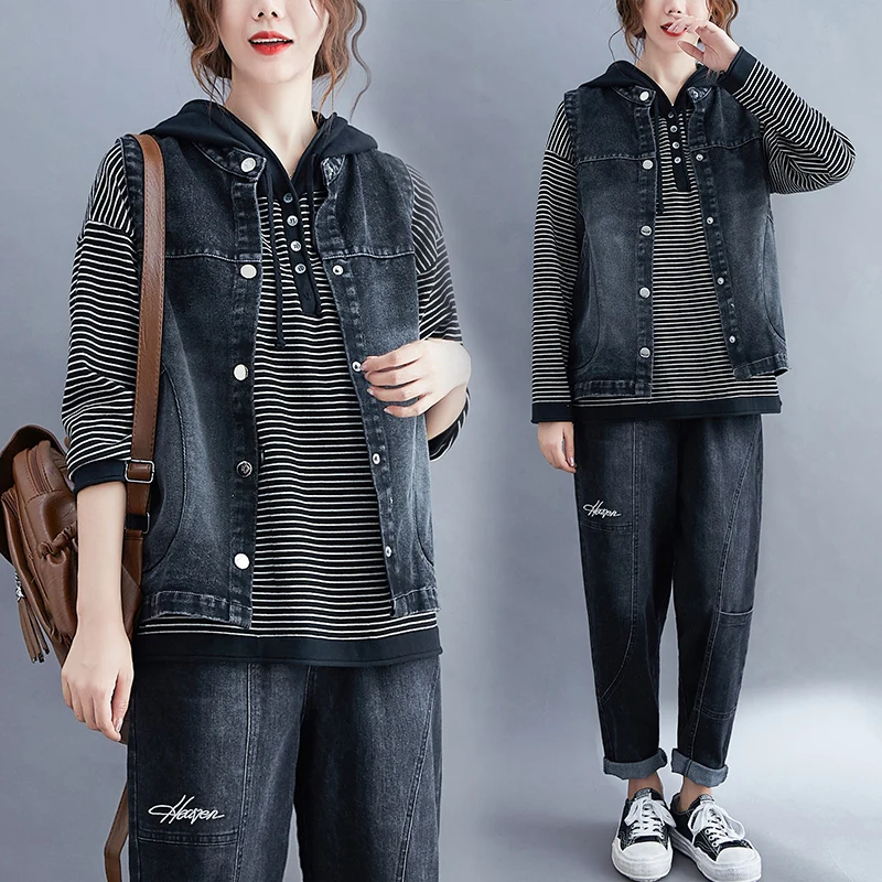 Хлопковый джинсовый жилет в стиле ретро, женский свободный лоскутный воротник-стойка, повседневная верхняя одежда, кардиган или Jaet, однотонный, для поездок на работу, Sle
Хлопковый джинсовый жилет в стиле ретро, женский свободный лоскутный воротник-стойка, повседневная верхняя одежда, кардиган или Jaet, однотонный, для поездок на работу, Sle