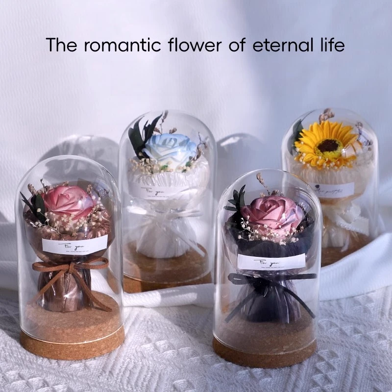 Mini Creative Simulation Bouquet Soap Model Glass Cover Wedding Souvenir Mother's Day Gift Home Desktop Decoration Ornaments
Mini Creative Simulation Bouquet Soap Model Glass Cover Wedding Souvenir Mother's Day Gift Home Desktop Decoration Ornaments