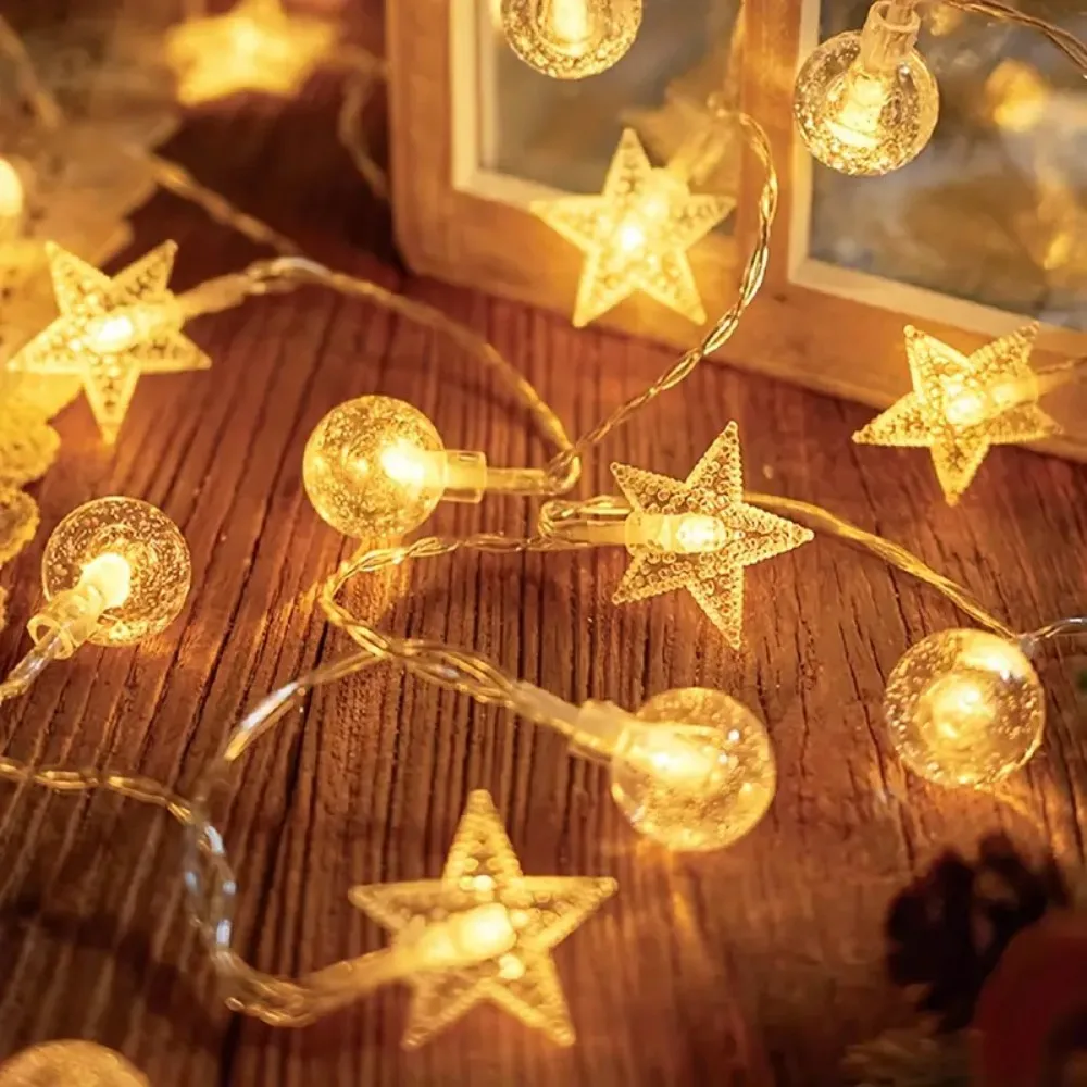 1PC 1.5M/3M/6M Star And Bubble Ball Light String, Battery Powered, Without Battery, Indoor Party And Holiday Decoration Light
1PC 1.5M/3M/6M Star And Bubble Ball Light String, Battery Powered, Without Battery, Indoor Party And Holiday Decoration Light