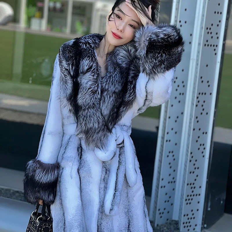 Luxury Long Female Streetwear Fox Fur Collar Women Natural Rex Rabbit Fur Jacket Thick Warm High QualityWinter Real Fur Coat
Luxury Long Female Streetwear Fox Fur Collar Women Natural Rex Rabbit Fur Jacket Thick Warm High QualityWinter Real Fur Coat