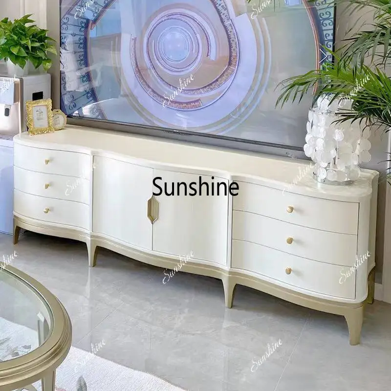 American light luxury solid wood TV cabinet white modern simple side cabinet
American light luxury solid wood TV cabinet white modern simple side cabinet