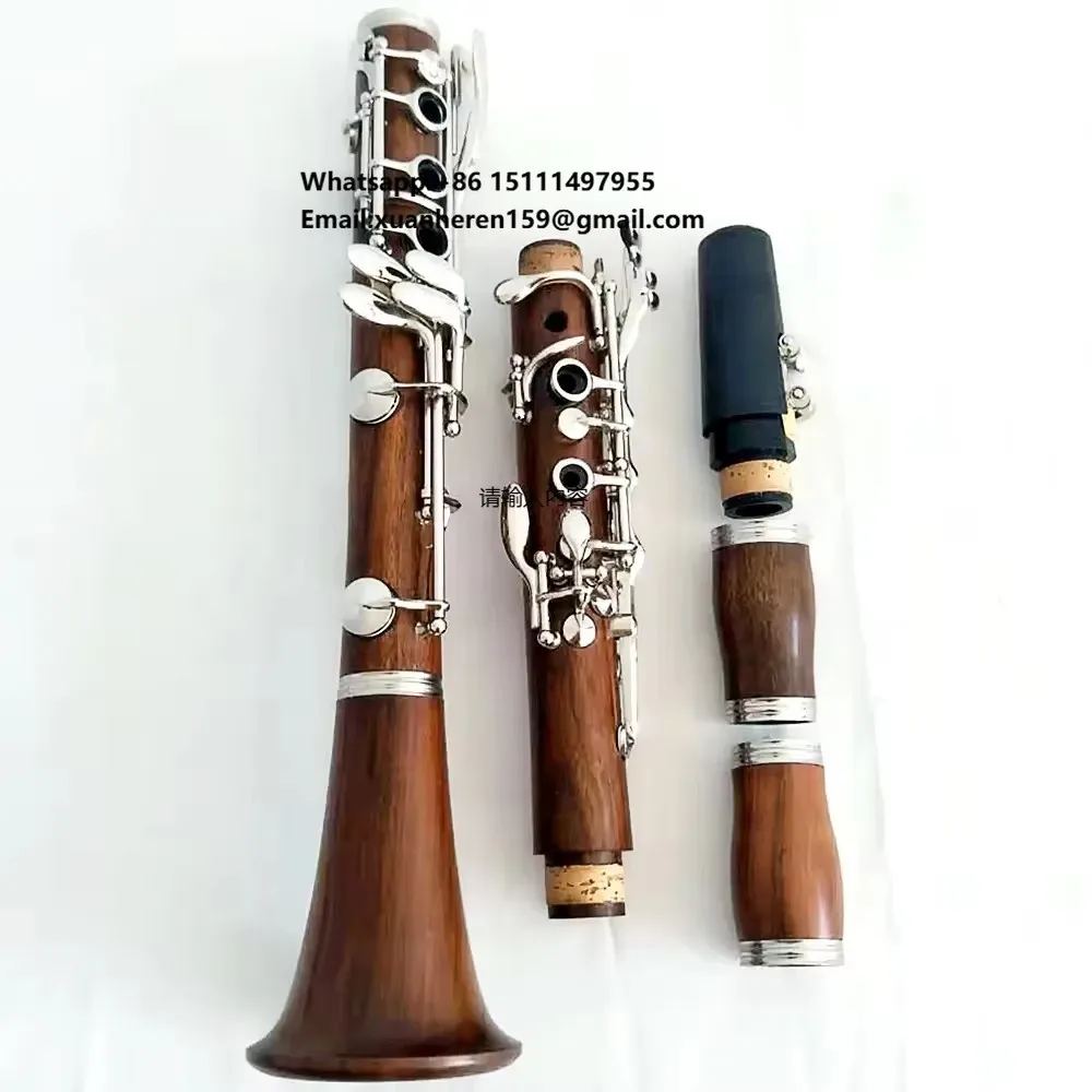 Factory Wholesale High Grade 17 Key Bb Redwood Nickel Plated Clarinet
Factory Wholesale High Grade 17 Key Bb Redwood Nickel Plated Clarinet