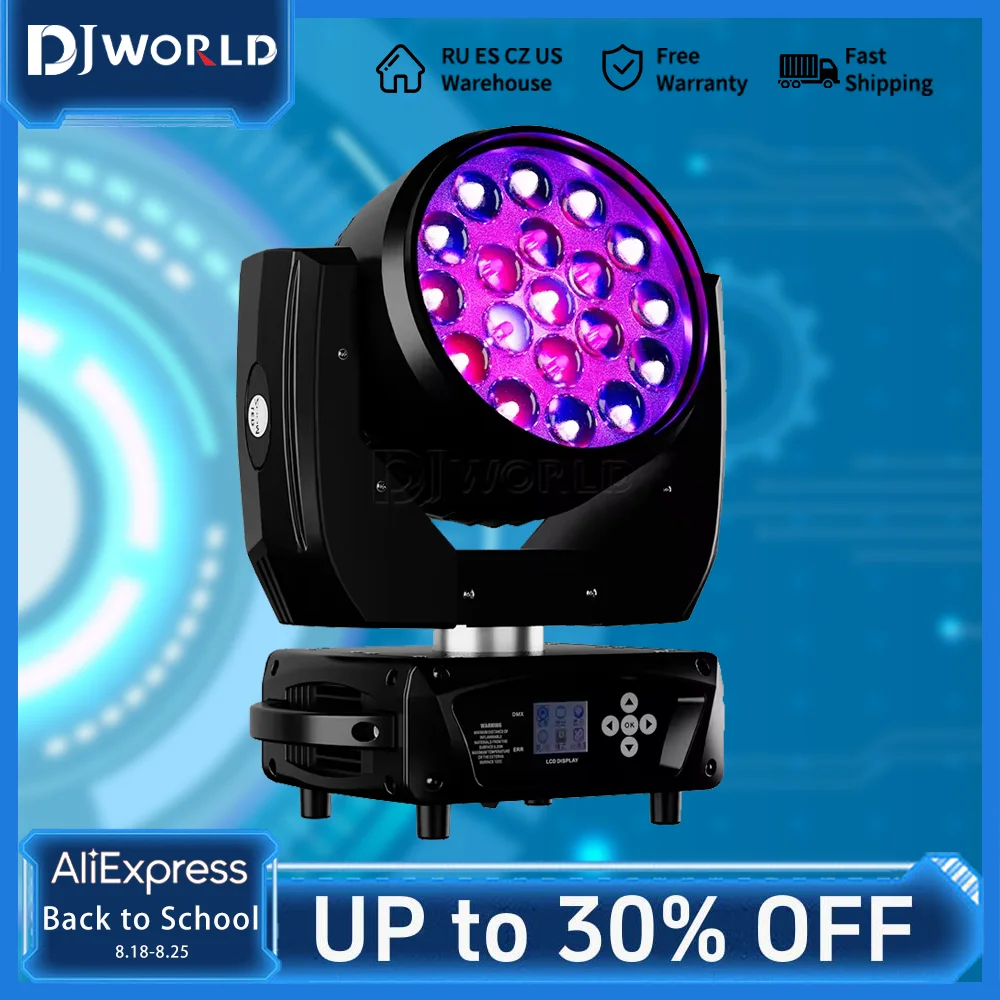 2PCS 19x15W LED Moving Head Light Wash Zoom RGBW 4IN1 Beam DMX Professional Stage Disco Party Bar Club Stage Effect Lighting
2PCS 19x15W LED Moving Head Light Wash Zoom RGBW 4IN1 Beam DMX Professional Stage Disco Party Bar Club Stage Effect Lighting