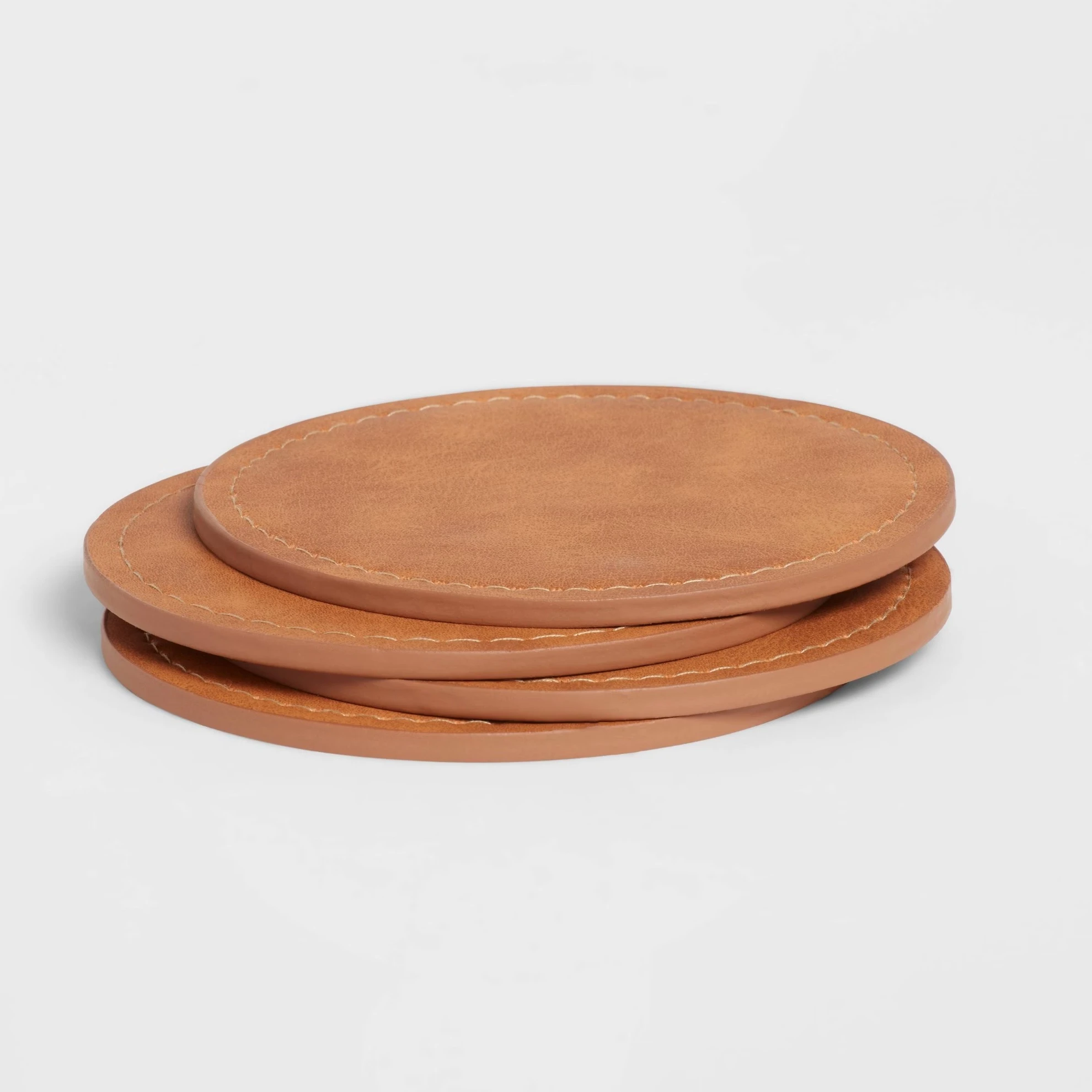 4pk Faux Leather Coasters Set for Desk,Brown Polyethylene Cup & Table Drink Coasters,Traditional Style,Coffee Bar Decor,4"x4"
4pk Faux Leather Coasters Set for Desk,Brown Polyethylene Cup & Table Drink Coasters,Traditional Style,Coffee Bar Decor,4"x4"