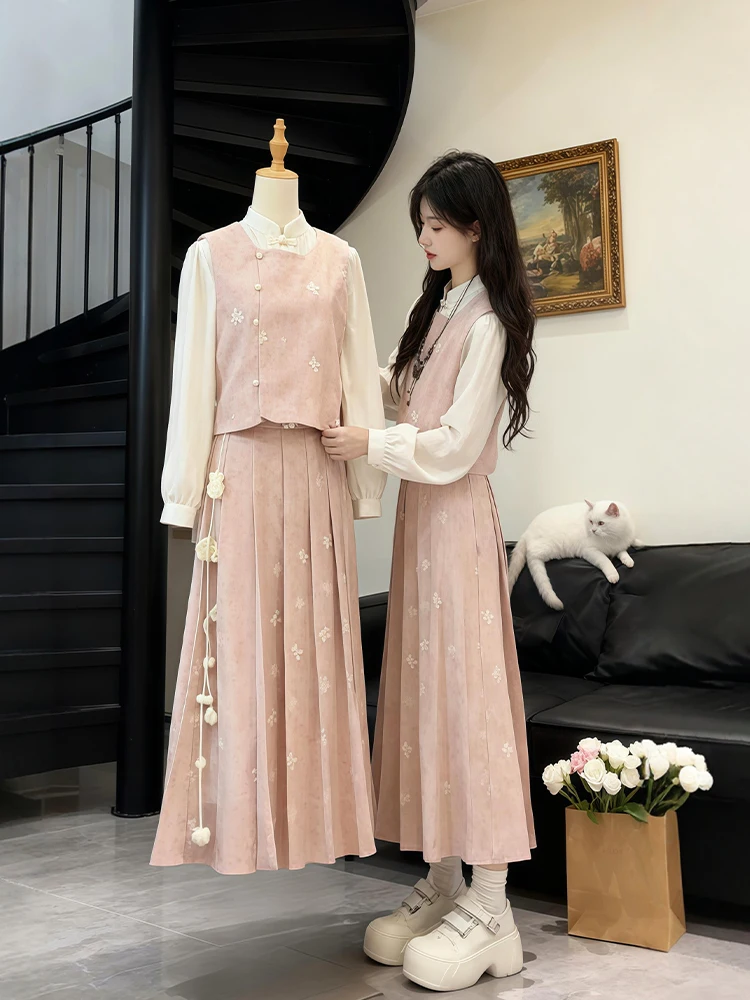 Elegant Pink Embroidered Vest And Skirt Set plus Size Spring Fashion Three Piece Women's Clothing Ensemble High Waist Pleated...
Elegant Pink Embroidered Vest And Skirt Set plus Size Spring Fashion Three Piece Women's Clothing Ensemble High Waist Pleated...