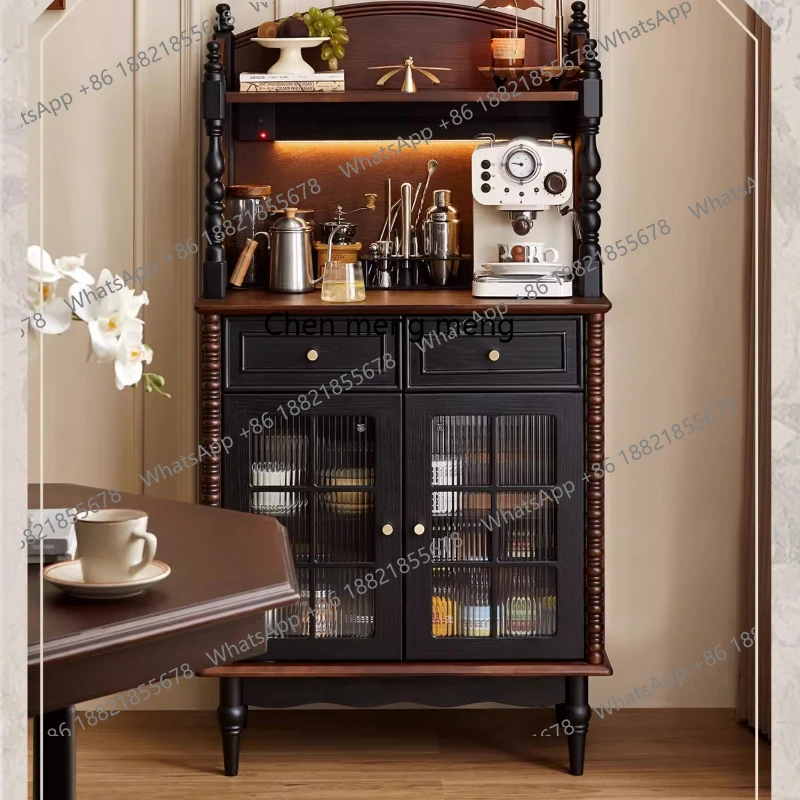 French antique solid wood dining side cabinet American retro living room wall integrated coffee machine storage cabinet
French antique solid wood dining side cabinet American retro living room wall integrated coffee machine storage cabinet