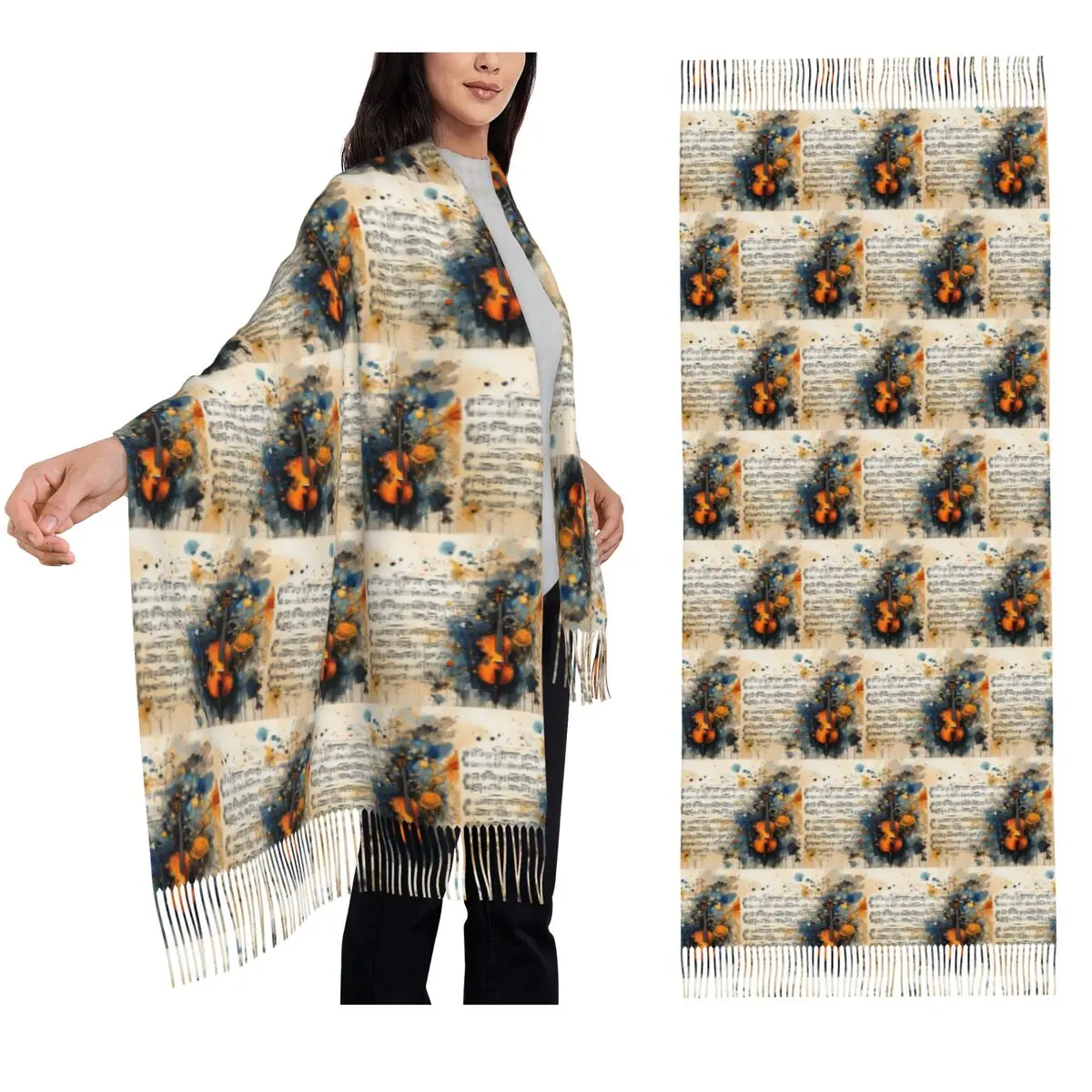 Абстрактное искусство, музыкальный лист, шарф, шарфы с кисточками, женские мягкие теплые шали и накидки, большая осенне-зимняя шаль
Абстрактное искусство, музыкальный лист, шарф, шарфы с кисточками, женские мягкие теплые шали и накидки, большая осенне-зимняя шаль