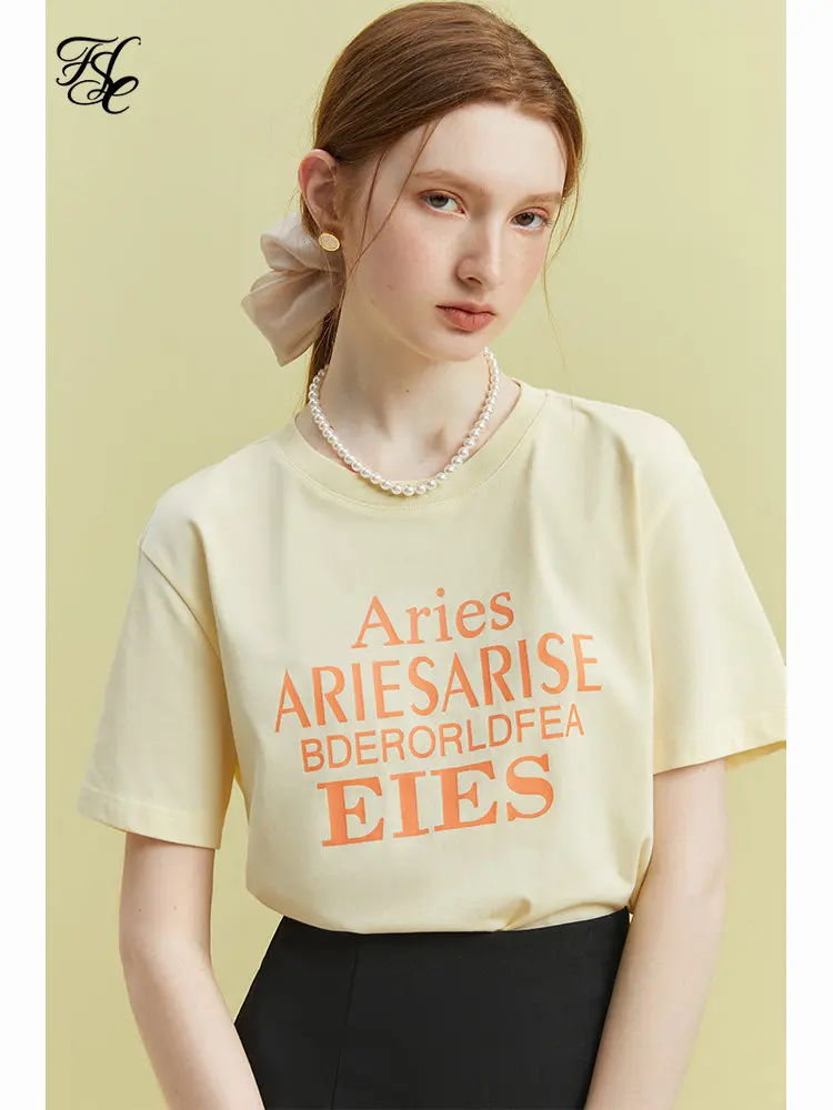 FSLE 100% Cotton Loose Short Sleeve T-shirt Women's 2023 New Summer Letter Slim Top For Women White Black Pink For Women
FSLE 100% Cotton Loose Short Sleeve T-shirt Women's 2023 New Summer Letter Slim Top For Women White Black Pink For Women